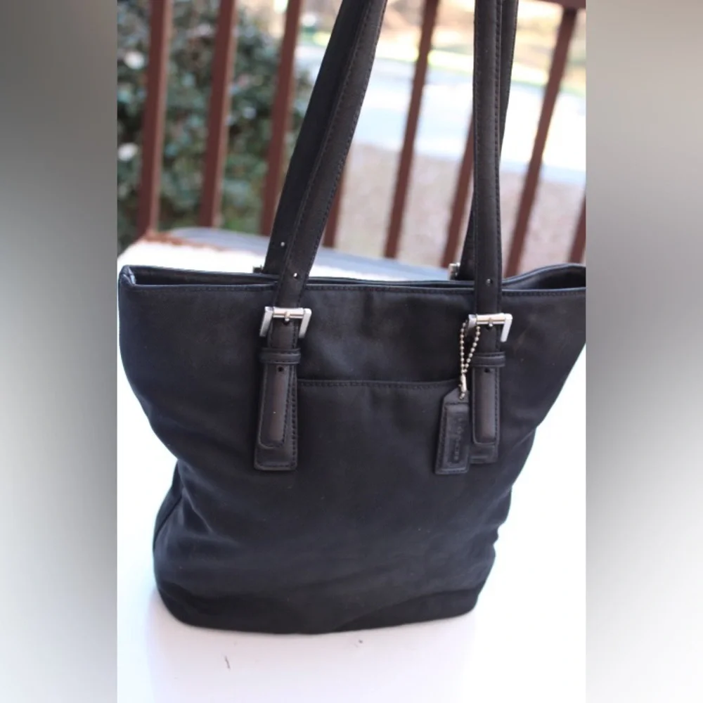 Vintage Coach twill fabric bag